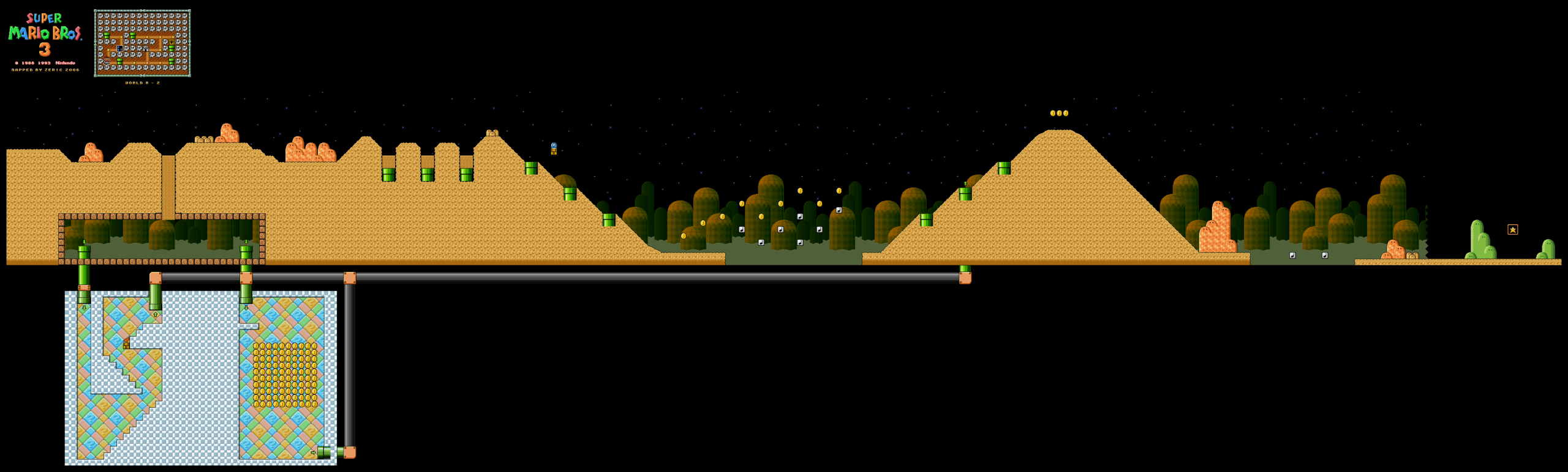Super Mario Bros. 3 — World 8-2 SNES map