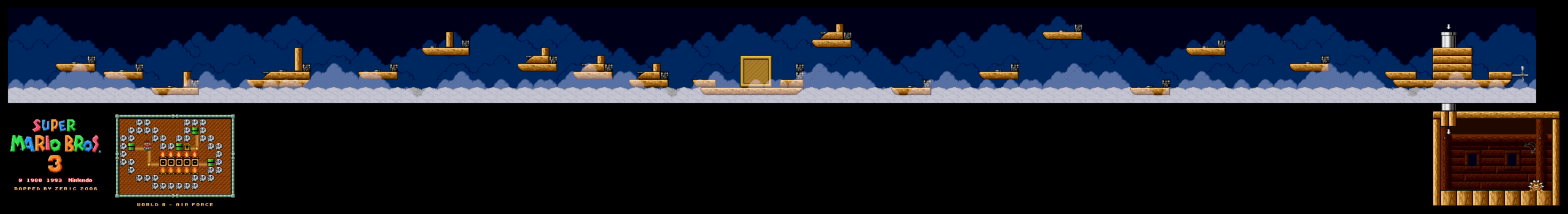Super Mario Bros. 3 — Fast Airship Fleet SNES map