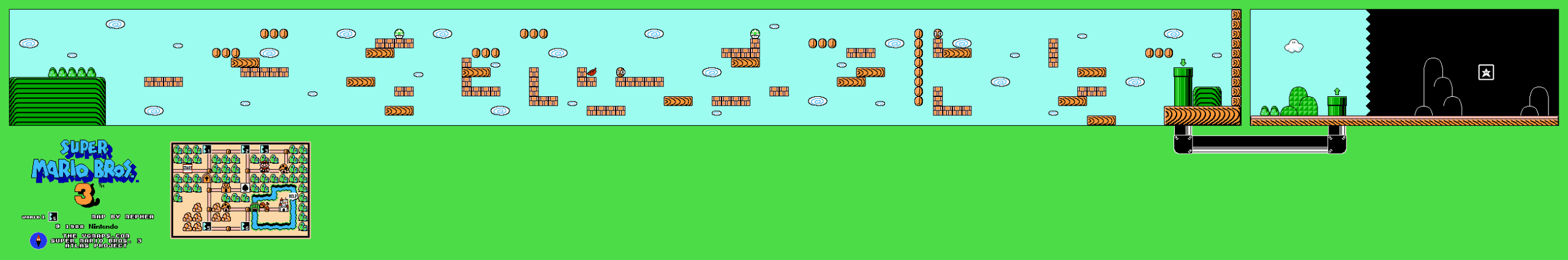 Super Mario Bros. 3 — World 1-4 NES map