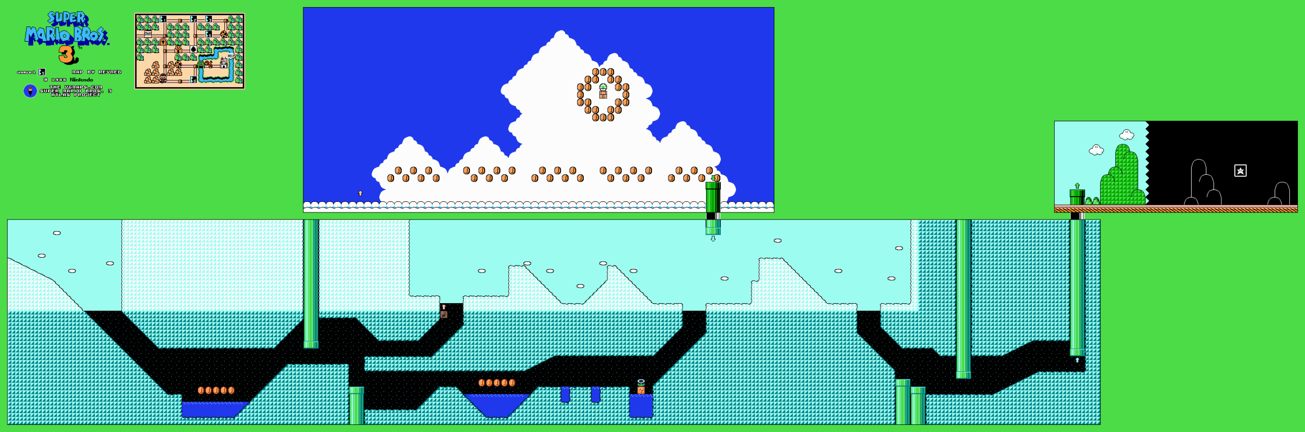 Super Mario Bros. 3 — World 1-5 NES map