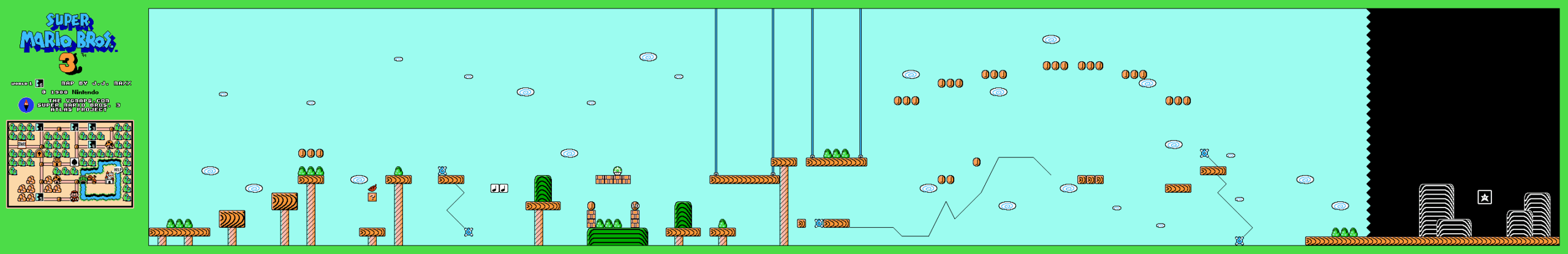 Super Mario Bros. 3 — World 1-6 NES map