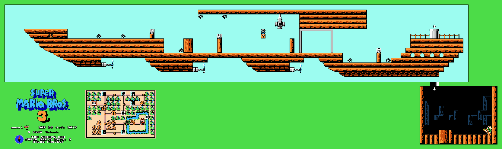 Super Mario Bros. 3 — Airship — Larry Koopa NES map