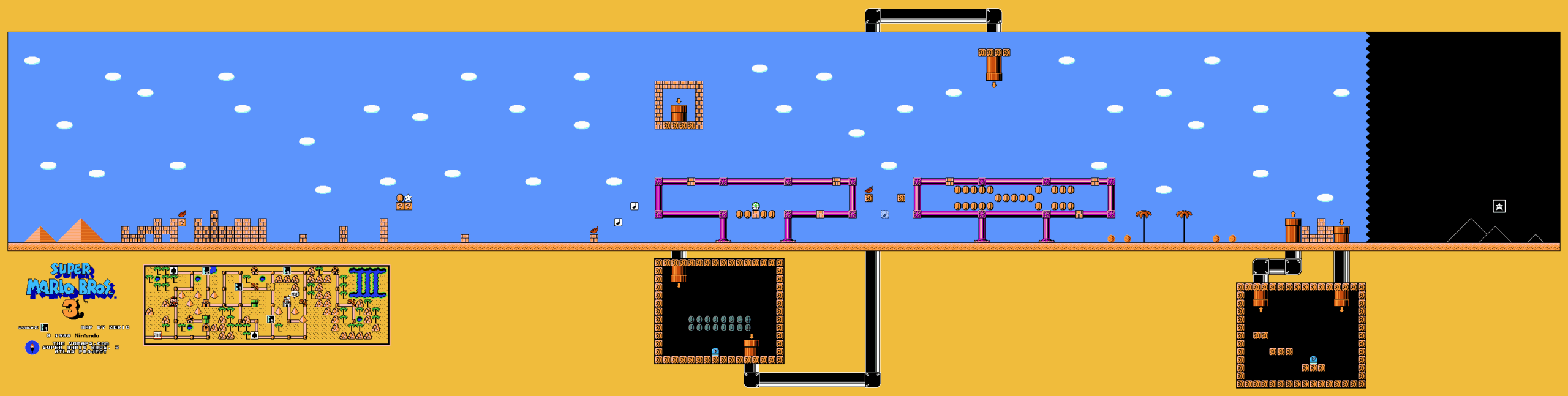 Super Mario Bros. 3 — World 2-1 NES map