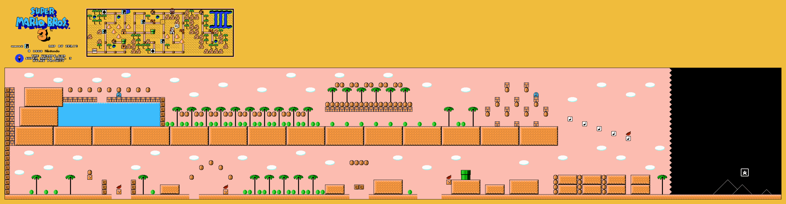 Super Mario Bros. 3 — World 2-4 NES map