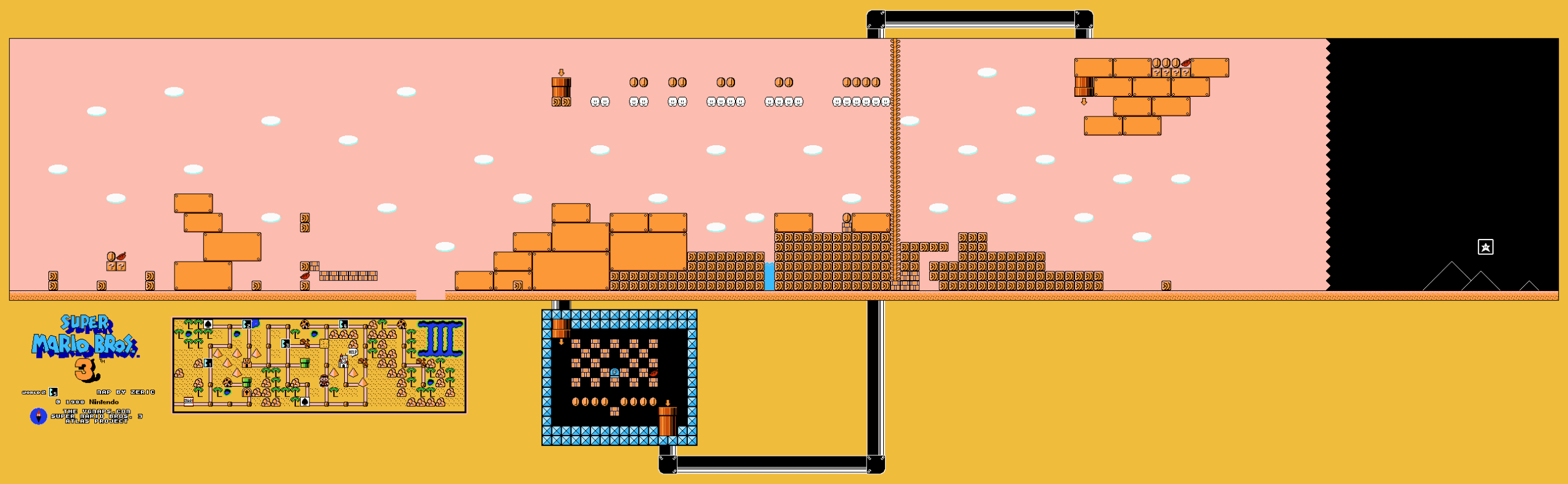 Super Mario Bros. 3 — World 2-5 NES map