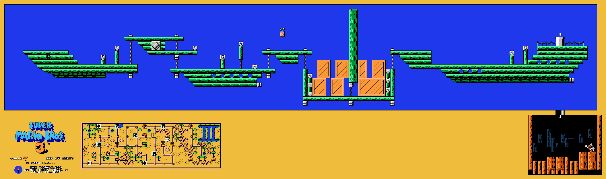 Super Mario Bros. 3 — Airship — Morton Koopa Jr. NES map