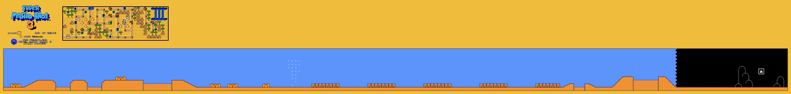Super Mario Bros. 3 — Desert — Angry Sun NES map