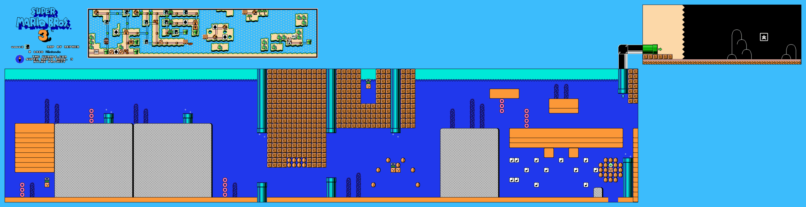 Super Mario Bros. 3 — World 3-1 NES map