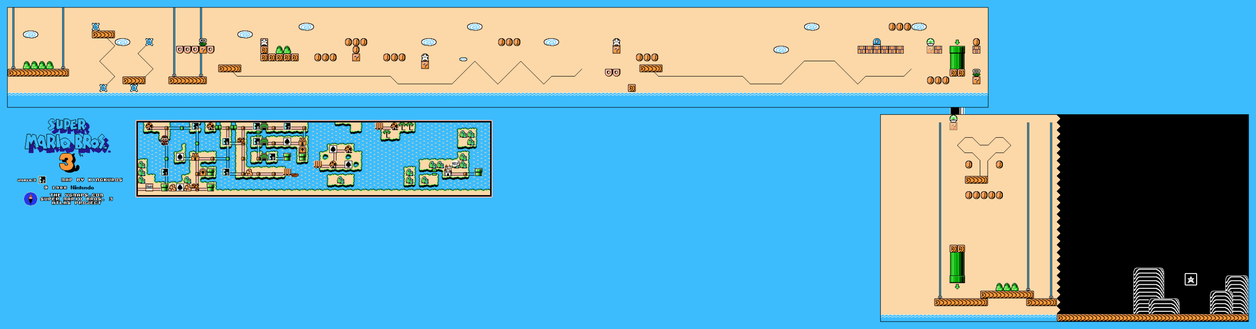 Super Mario Bros. 3 — World 3-2 NES map