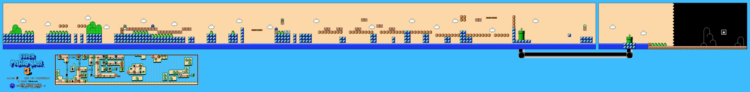 Super Mario Bros. 3 — World 3-3 NES map