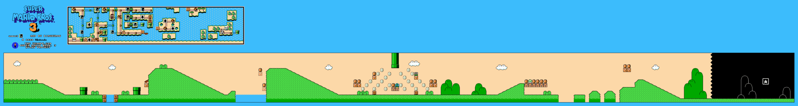 Super Mario Bros. 3 — World 3-4 NES map
