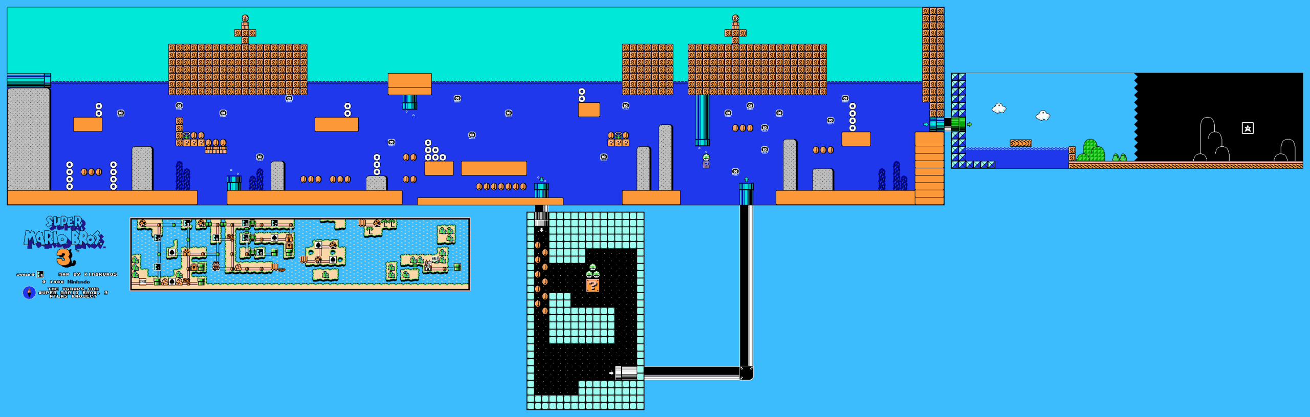 Super Mario Bros. 3 — World 3-5 NES map