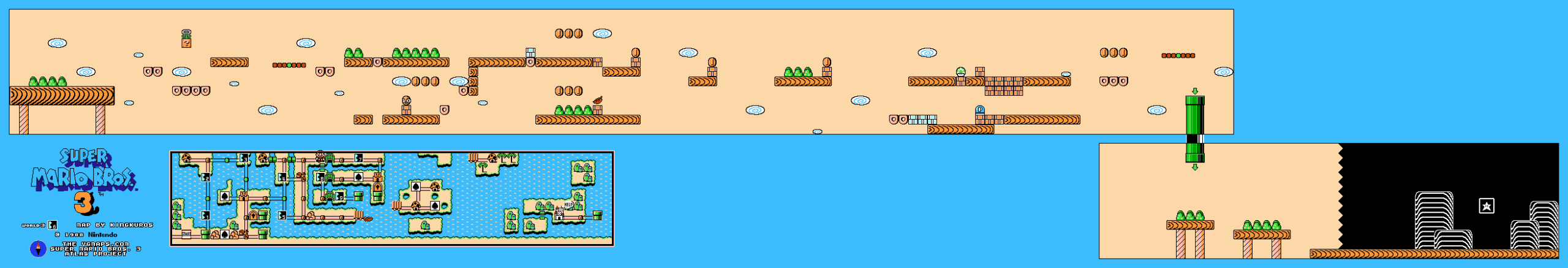 Super Mario Bros. 3 — World 3-6 NES map