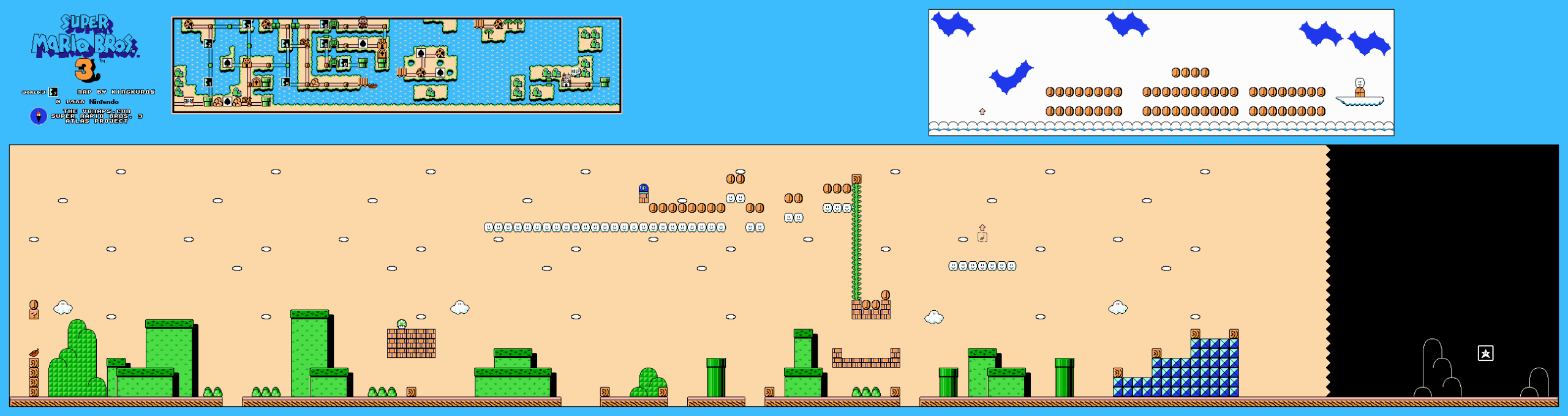 Super Mario Bros. 3 — World 3-7 NES map