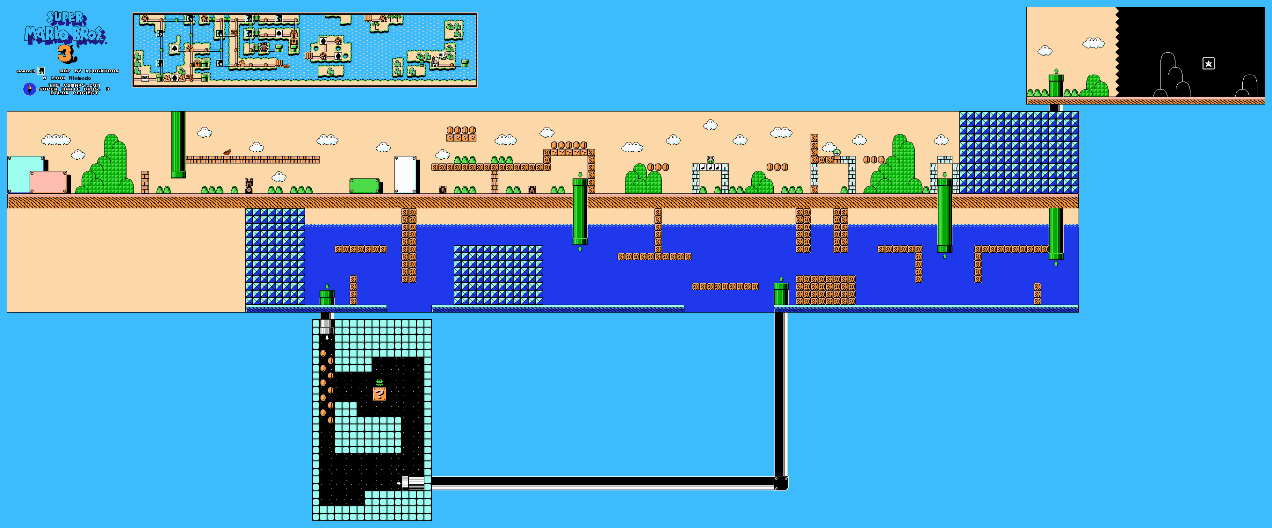 Super Mario Bros. 3 — World 3-9 NES map