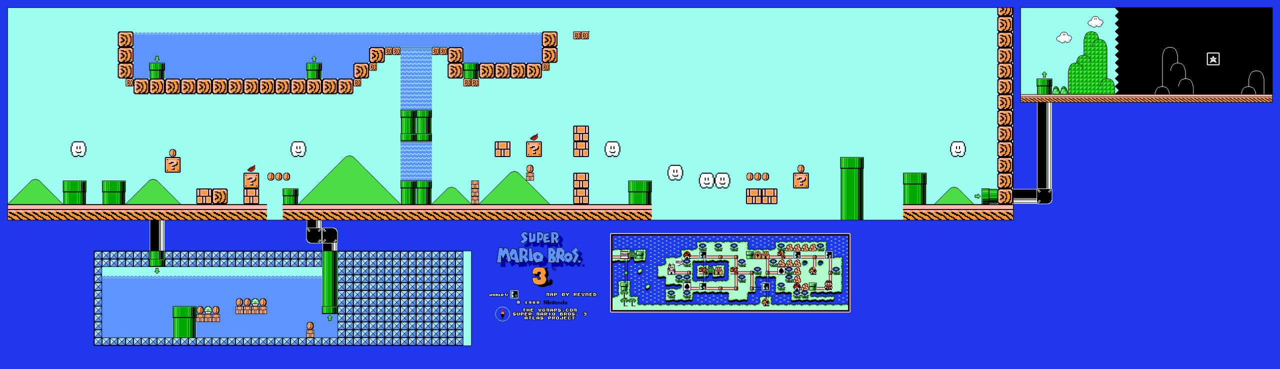 Super Mario Bros. 3 — World 4-1 NES map
