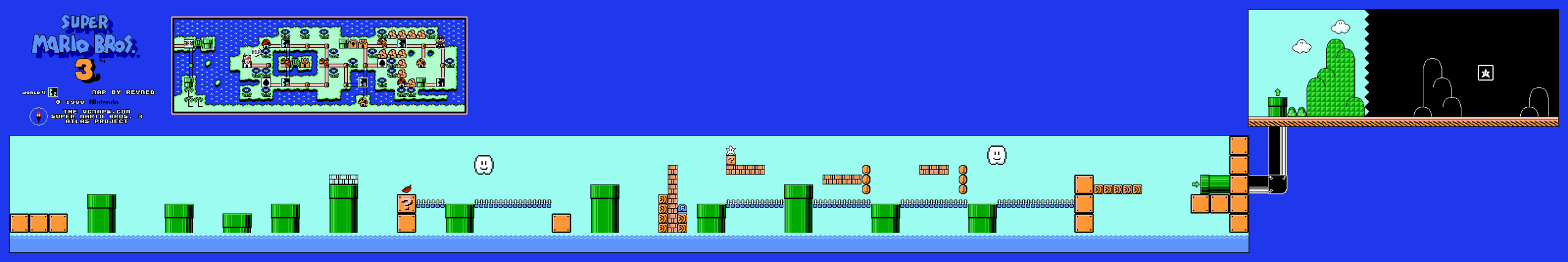 Super Mario Bros. 3 — World 4-2 NES map