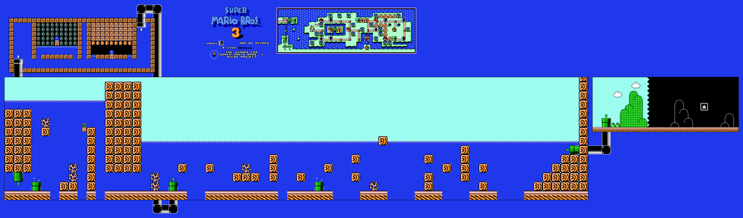 Super Mario Bros. 3 — World 4-4 NES map