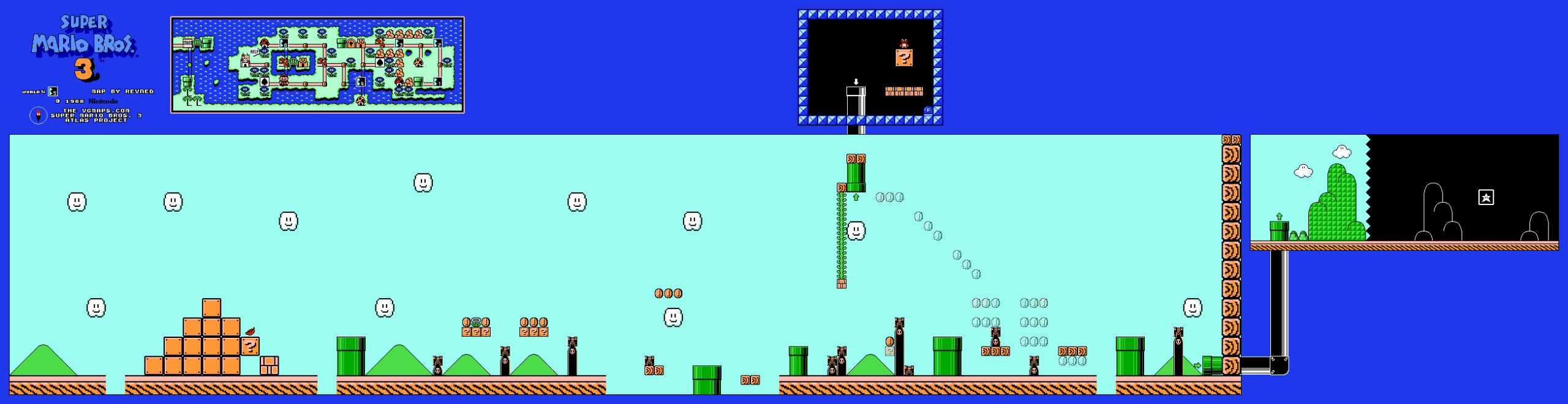 Super Mario Bros. 3 — World 4-5 NES map