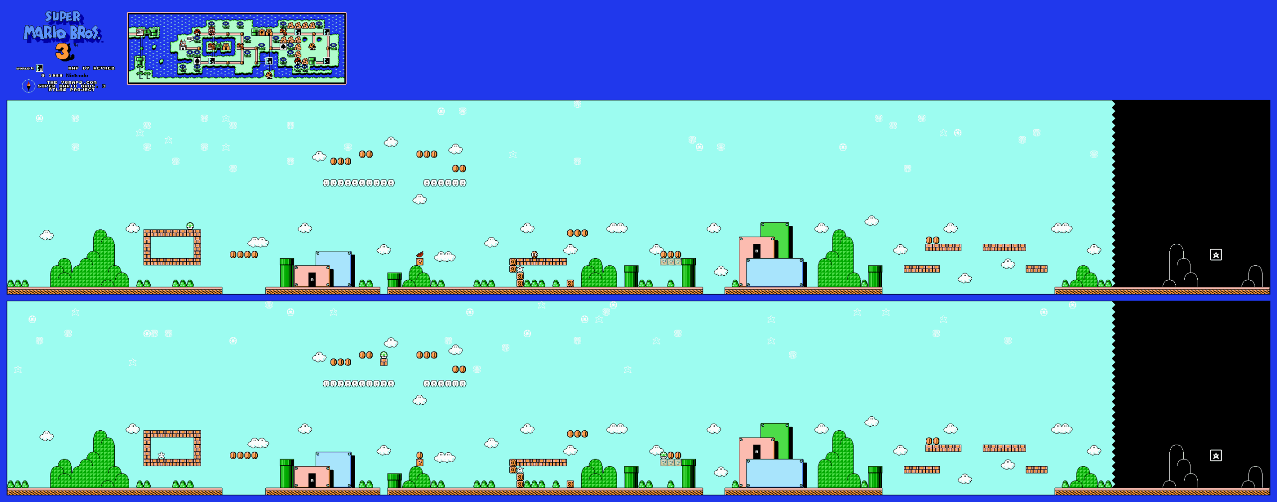 Super Mario Bros. 3 — World 4-6 NES map