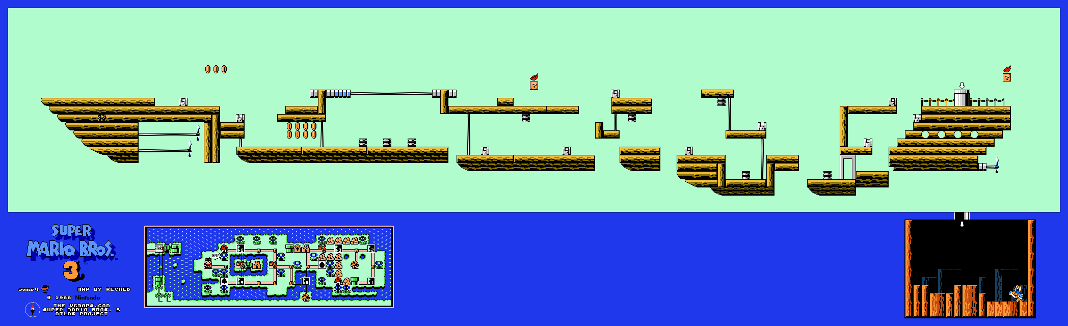 Super Mario Bros. 3 — Airship — Iggy Koopa NES map