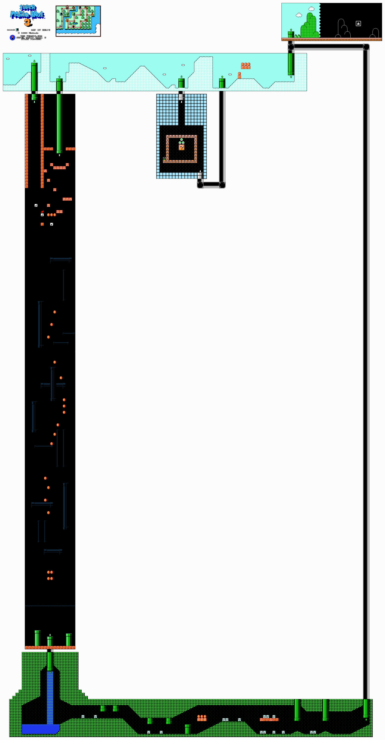 Super Mario Bros. 3 — World 5-2 NES map