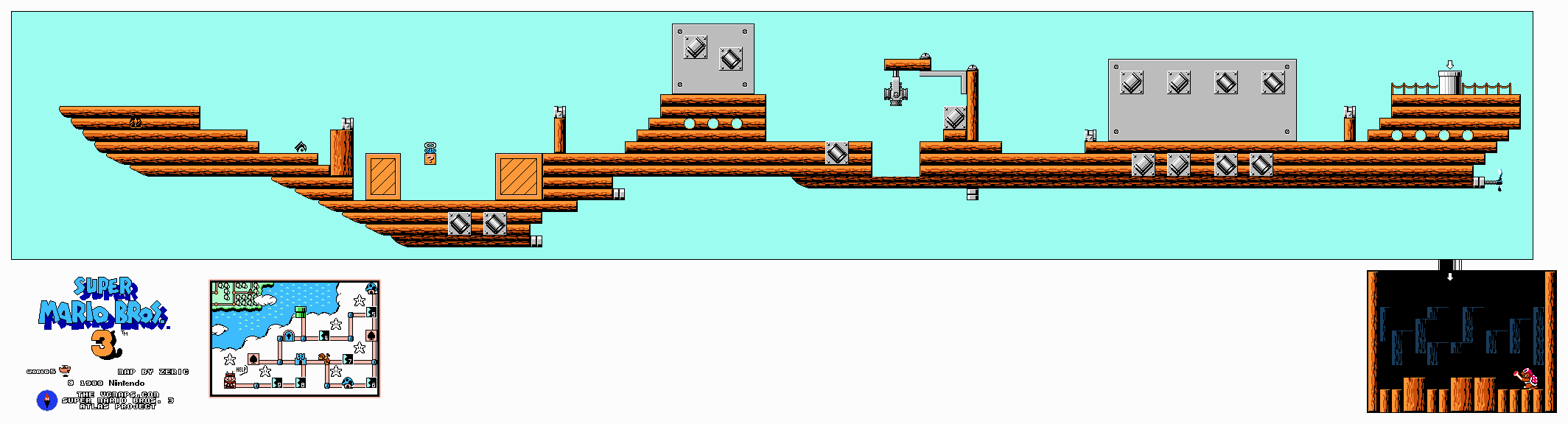 Super Mario Bros. 3 — Airship — Roy Koopa NES map