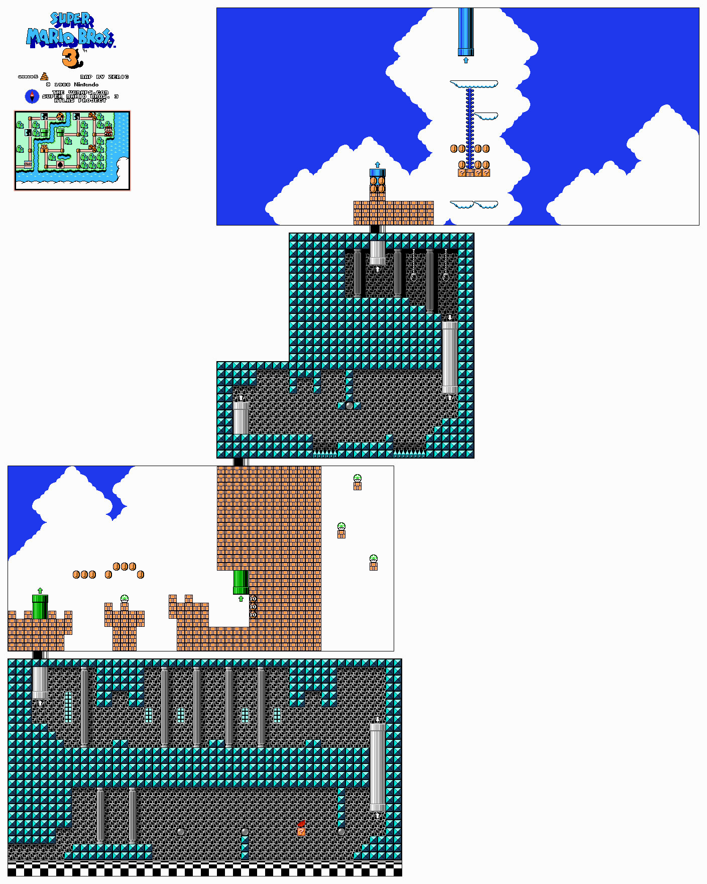Super Mario Bros. 3 — Spiral Tower NES map