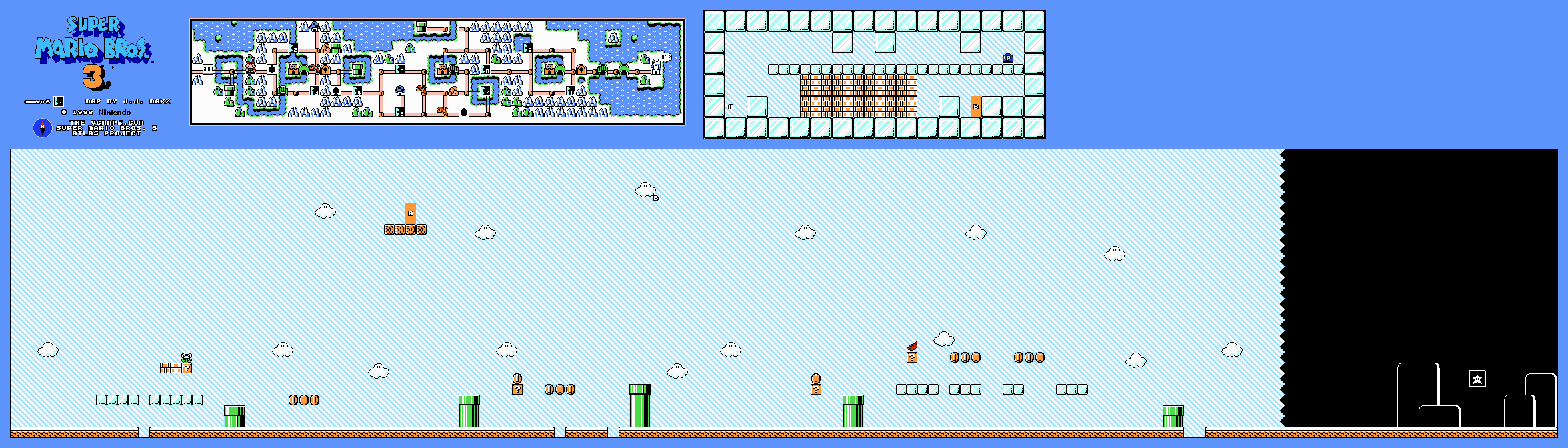 Super Mario Bros. 3 — World 6-1 NES map