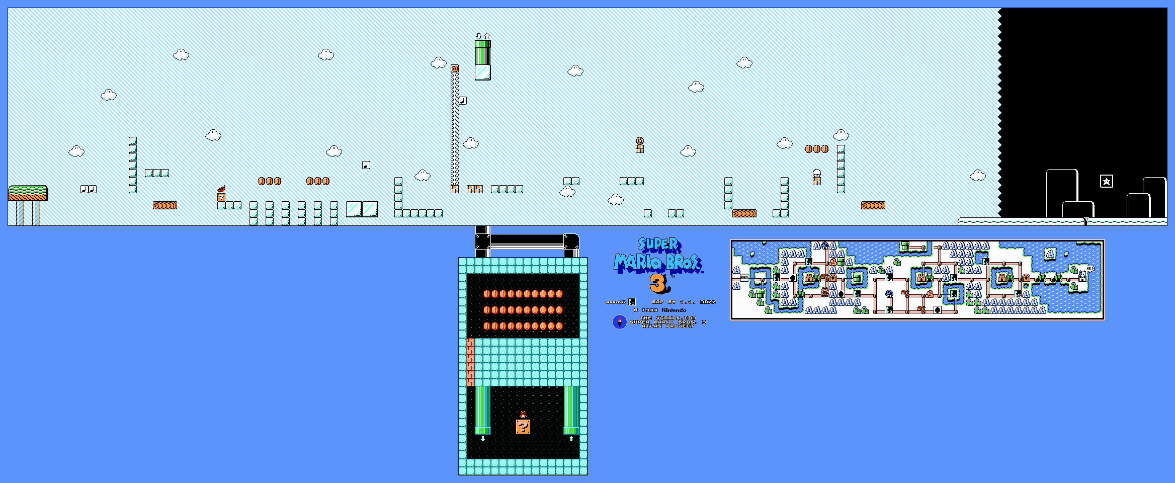 Super Mario Bros. 3 — World 6-3 NES map