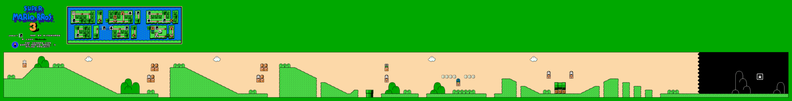 Super Mario Bros. 3 — World 7-3 NES map