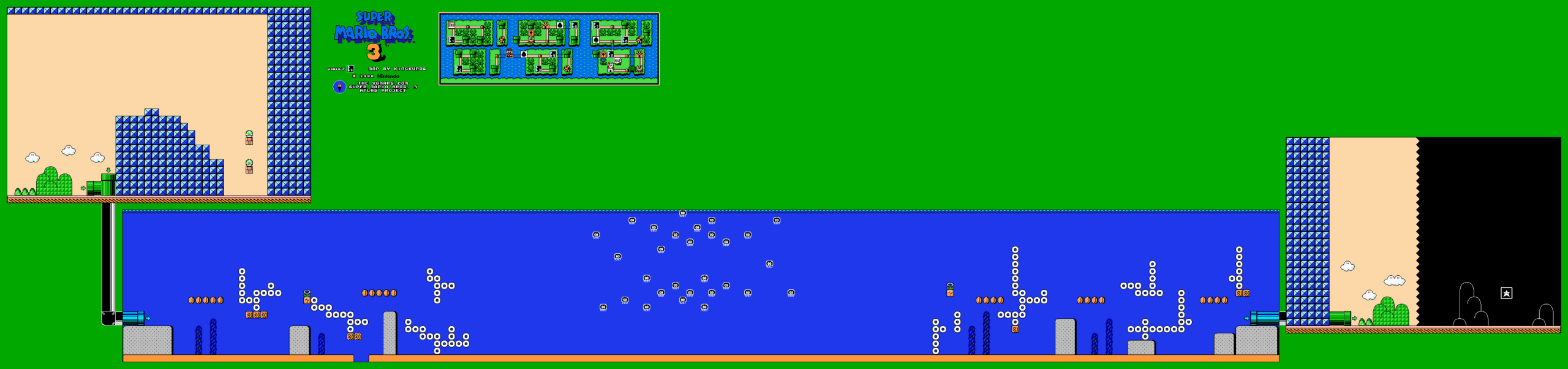 Super Mario Bros. 3 — World 7-4 NES map