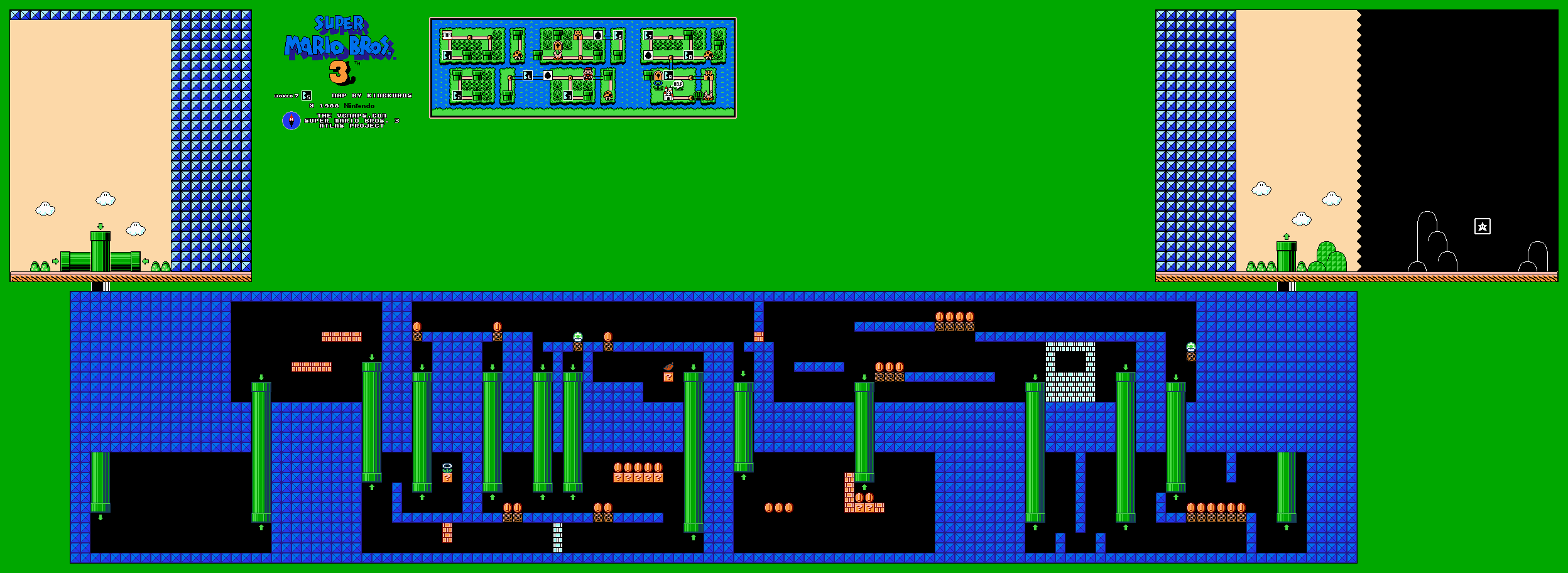 Super Mario Bros. 3 — World 7-5 NES map
