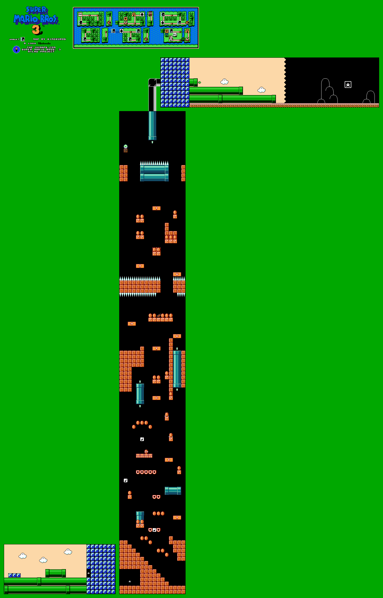 Super Mario Bros. 3 — World 7-6 NES map