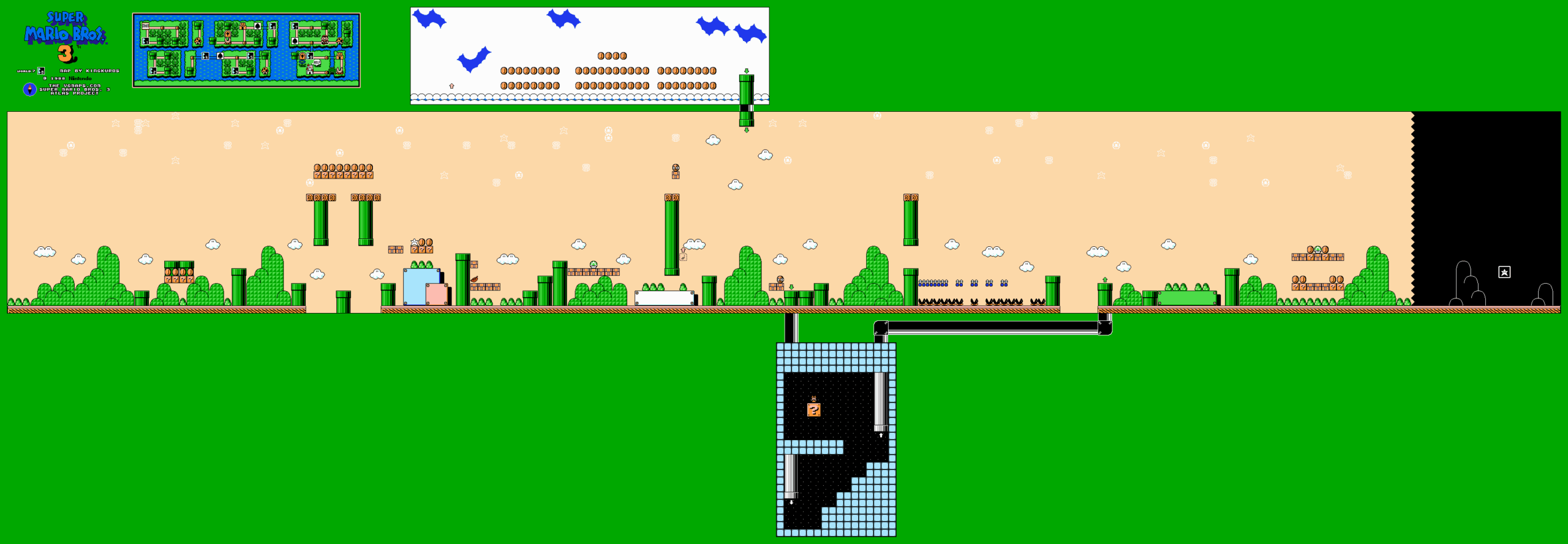 Super Mario Bros. 3 — World 7-8 NES map