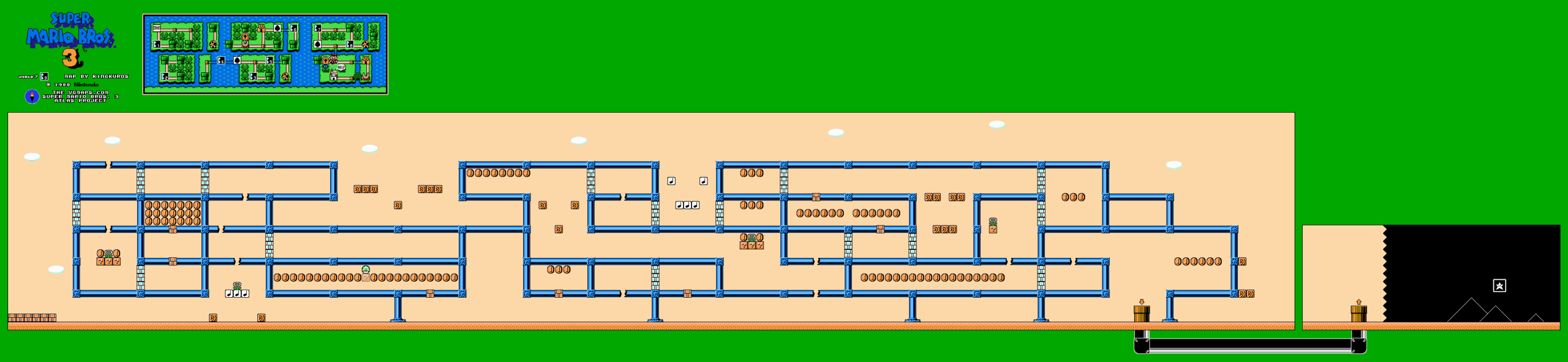 Super Mario Bros. 3 — World 7-9 NES map