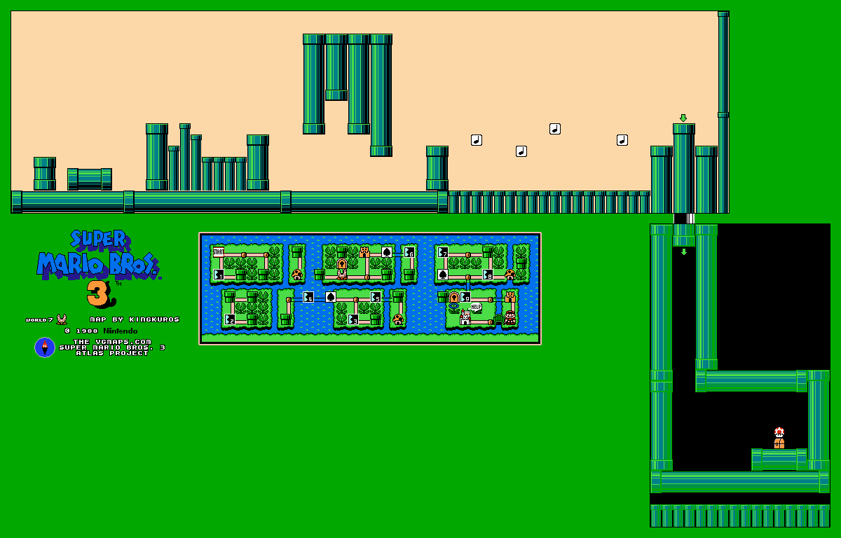 Super Mario Bros. 3 — Piranha Plant course 2 NES map