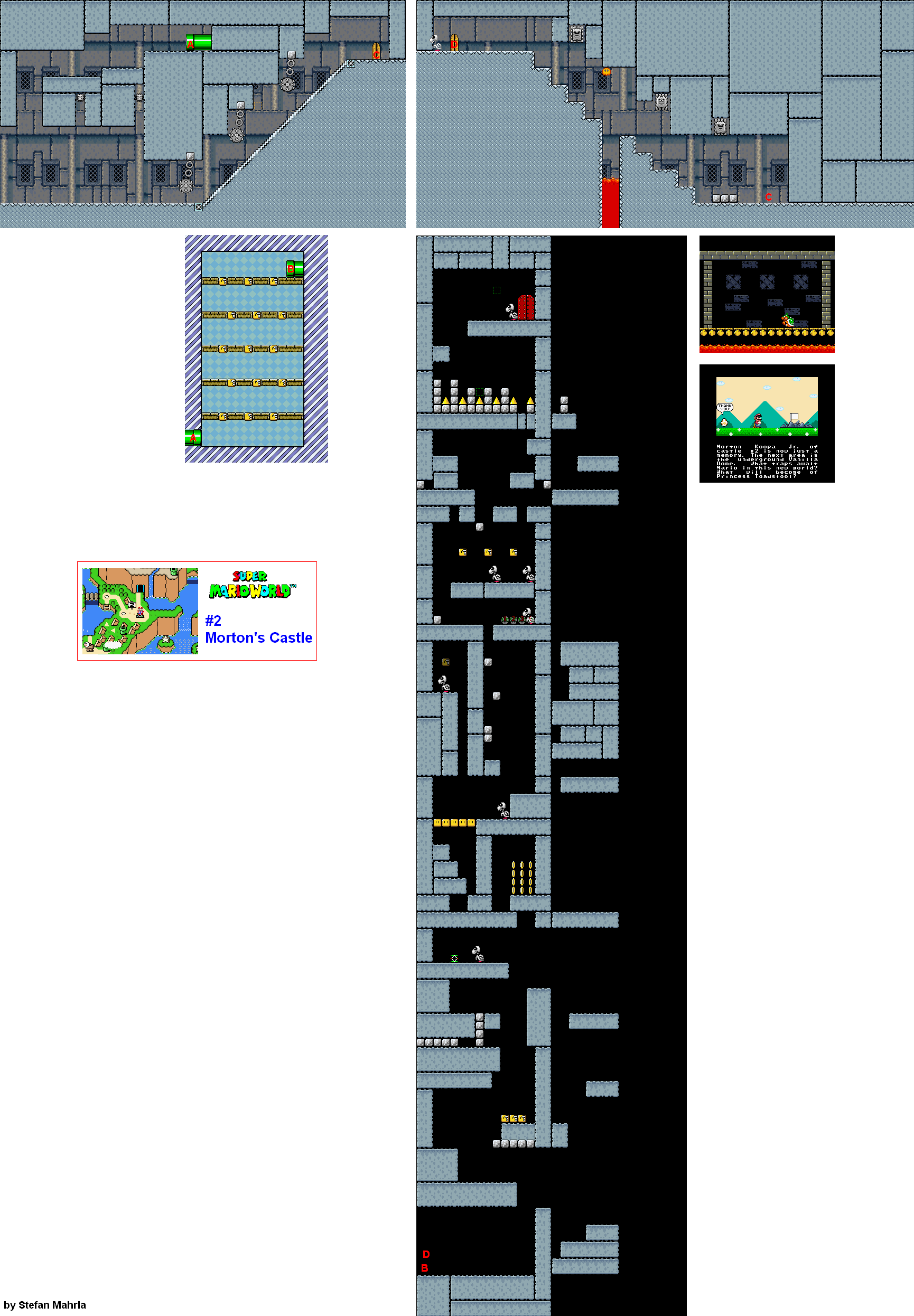 Morton's Castle level map — Super Mario World (SNES)