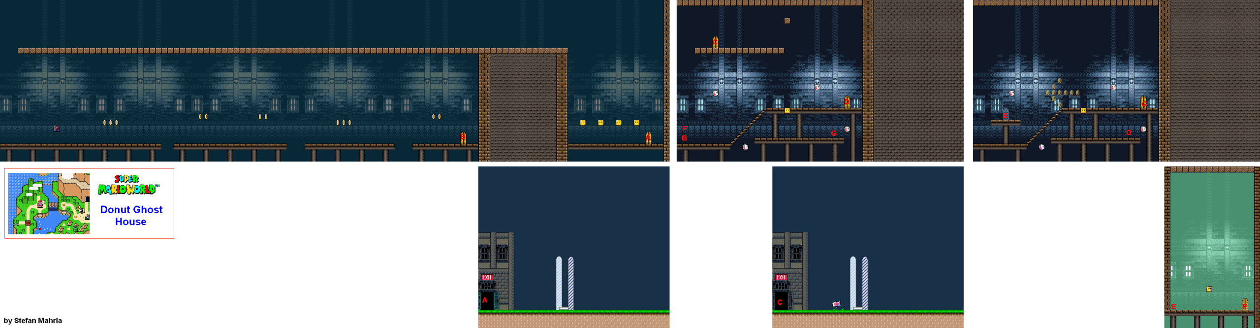 Donut Ghost House level map — Super Mario World (SNES)