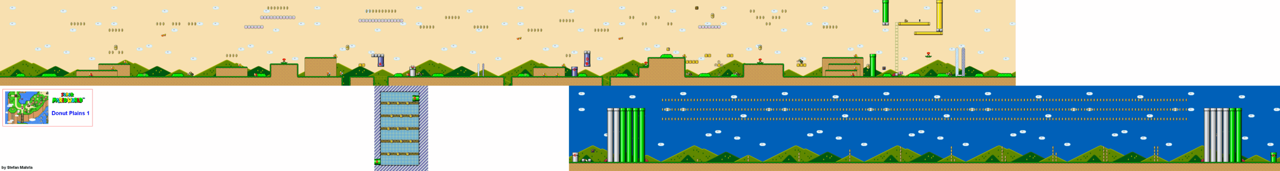 Donut Plains 1 level map — Super Mario World (SNES)