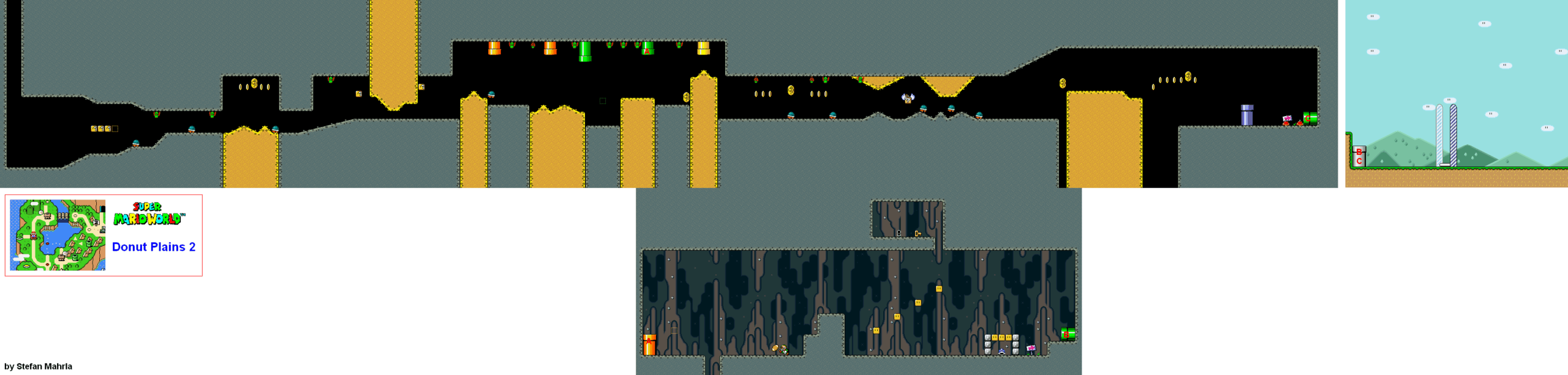 Donut Plains 2 level map — Super Mario World (SNES)