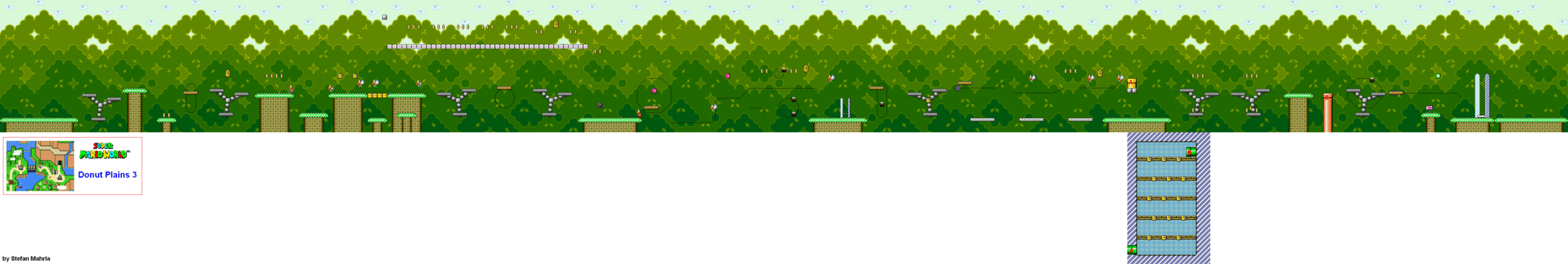 Donut Plains 3 level map — Super Mario World (SNES)