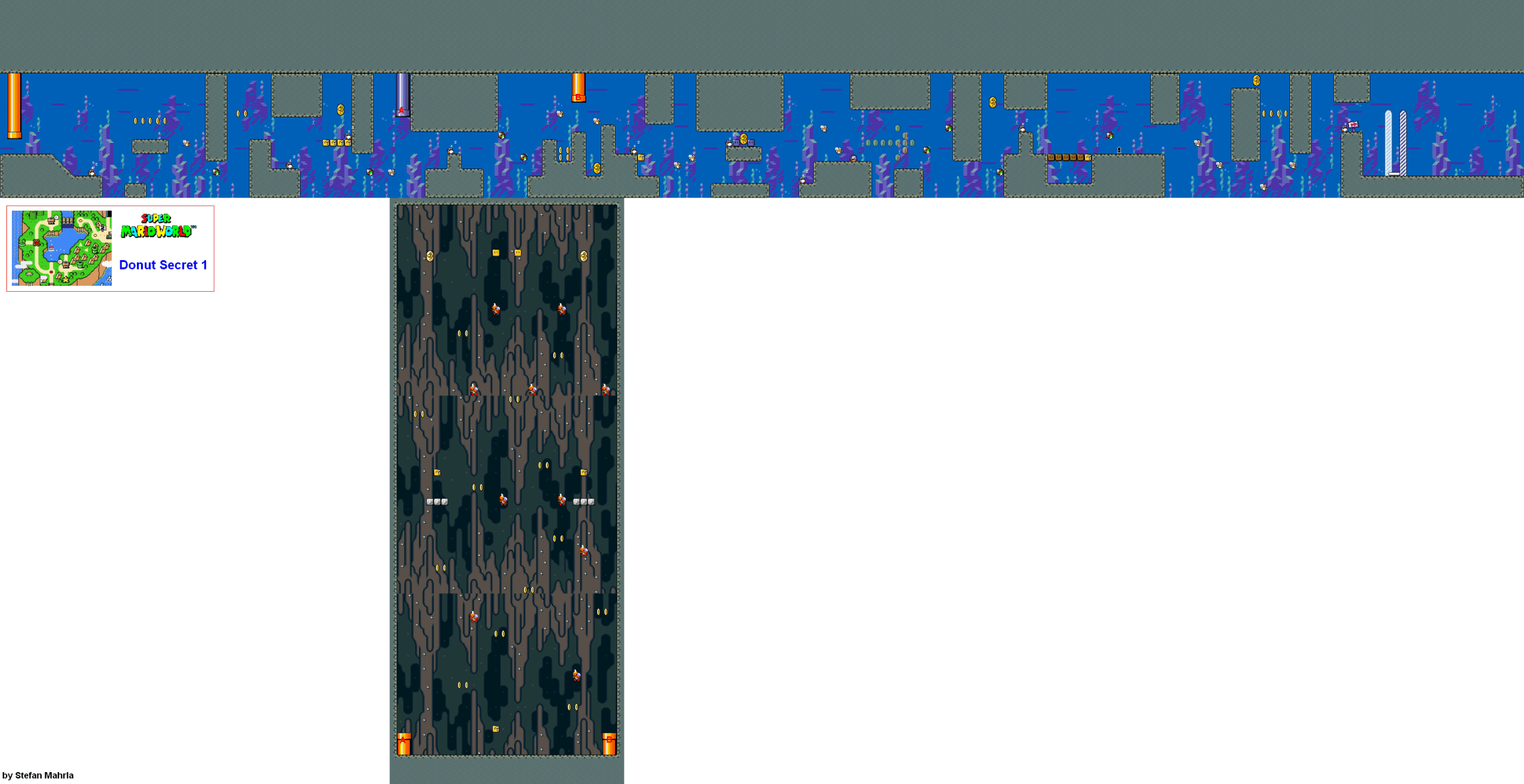 Donut Secret 1 level map — Super Mario World (SNES)