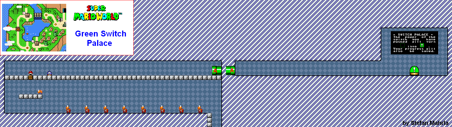 Green Switch Palace level map — Super Mario World (SNES)