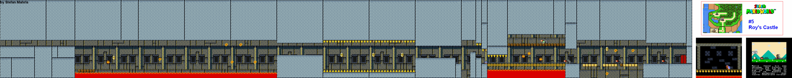 Roy's Castle level map — Super Mario World (SNES)