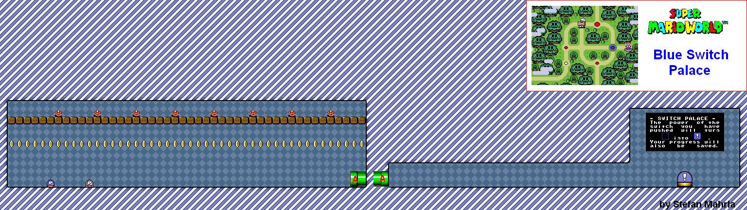 Blue Switch Palace level map — Super Mario World (SNES)