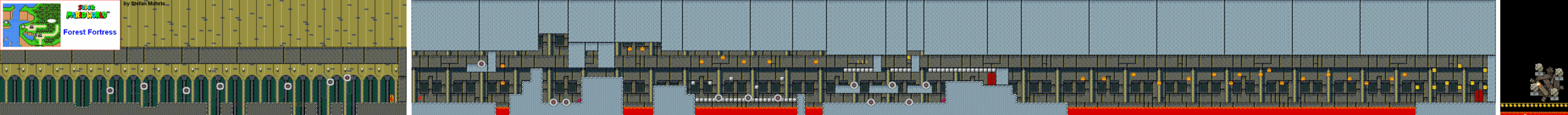 Forest Fortress level map — Super Mario World (SNES)