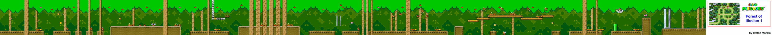 Forest of Illusion 1 level map — Super Mario World (SNES)