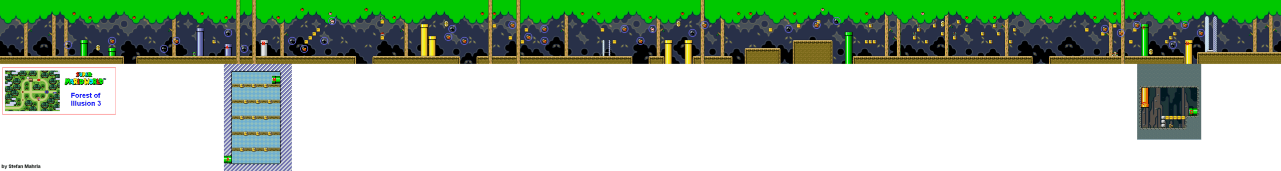 Forest of Illusion 3 level map — Super Mario World (SNES)