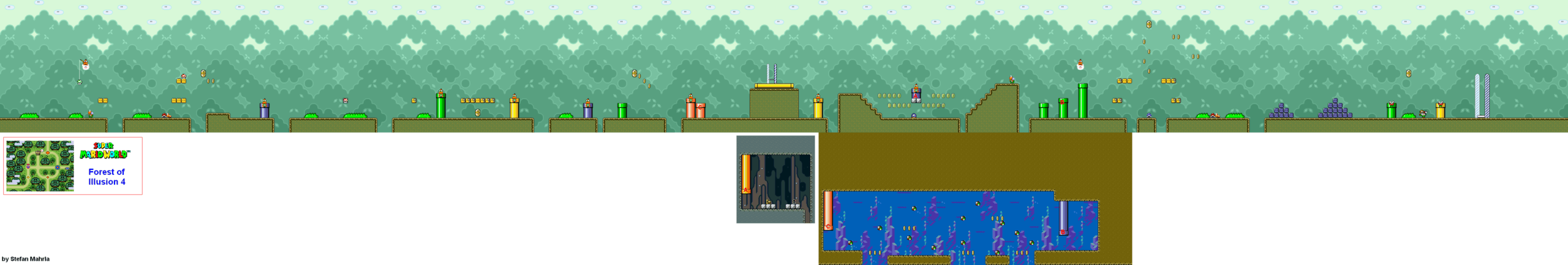 Forest of Illusion 4 level map — Super Mario World (SNES)